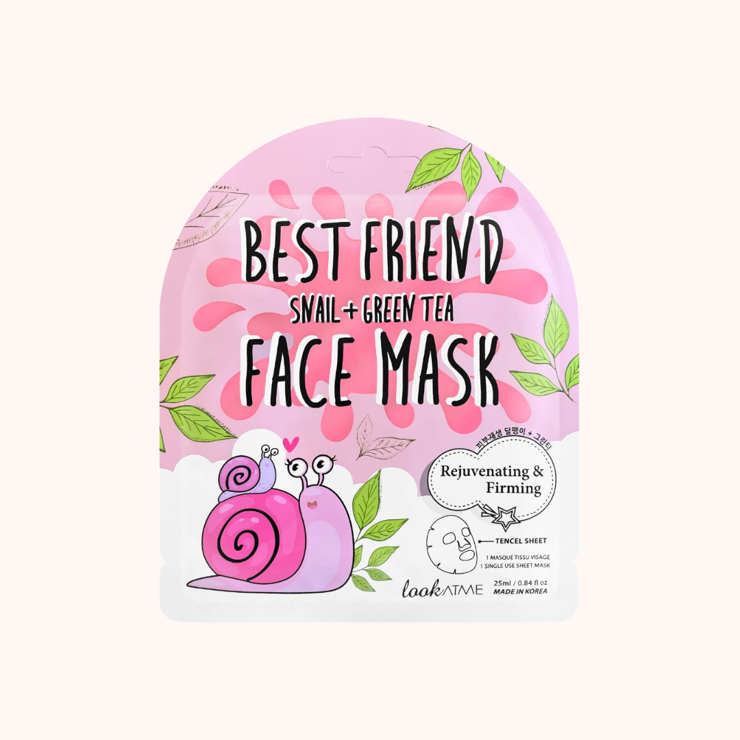 Look At Me Snail + Green Tea Face Sheet Mask 25ml